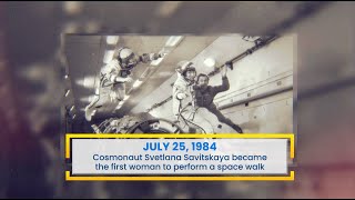 Cosmonaut Svetlana Savitskaya Became the First Woman to Perform a Space Walk  Today in History [upl. by Rabin305]