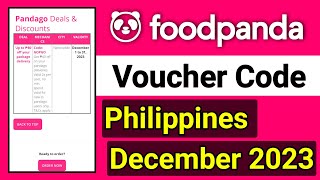 foodpanda voucher december 2023  philippines voucher code foodpanda [upl. by Zippel]