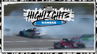 Big crash breaks out on Lap 1 at Kansas  NASCAR [upl. by Sumetra]