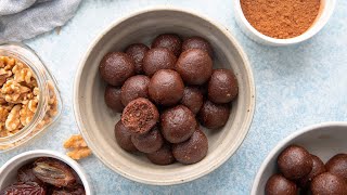 Chocolate Date Balls  Date Walnut Balls  Healthy Date Balls [upl. by Atived]