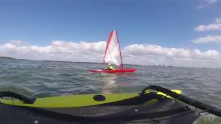 Hobie Mirage Adventure Island amp WindRider 16 Sailing Near The Sanibel Causeway [upl. by Tiena328]