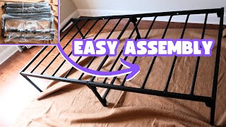 Yaheetech Twin Metal Bed Frame  SUPER easy  quick assembly [upl. by Stavros]