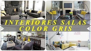 Decoracion de interiores salas color gris [upl. by Agemo]