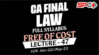 CA FINAL LAW  LECTURE 47  FOR NOV 22MAY 23  FCRA 5 [upl. by Jeralee]