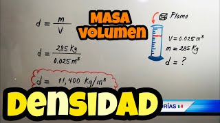 Ejercicios de DENSIDAD MASA y VOLUMEN ejercicios de Densidad en FÍSICA [upl. by Ashling]