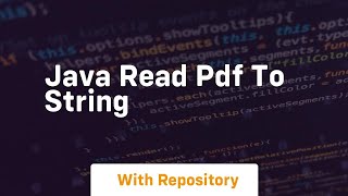 java read pdf to string [upl. by Aiepoissac]