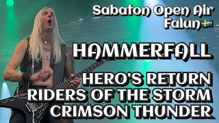 Hammerfall  Heros ReturnRiders of the StormCrimson Thunder Sabaton Open Air Falun🇸🇪 Aug 2022 [upl. by Ehctav]