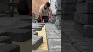 Block paving construction pavers patiodesign automobile shorts shortvideo shirtvideo [upl. by Soelch15]