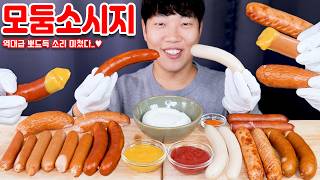 엄청 탱글 뽀득한 소시지 리얼사운드 먹방  소세지 고기함량별 소리 차이는  Sausage eatingshow MUKBANG ASMR [upl. by Attenyl]