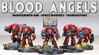 2ND EDITION Blood Angels Terminators Warhammer 40k Painting Showcase [upl. by Samul]