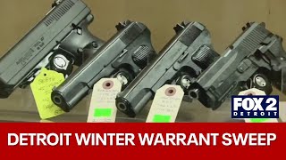 Detroit police flood the streets arrest over 100 people during winter warrant sweep [upl. by Sapphire582]