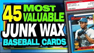 45 Valuable JUNK WAX ERA Baseball Cards from the 80s and 90s [upl. by Manno132]