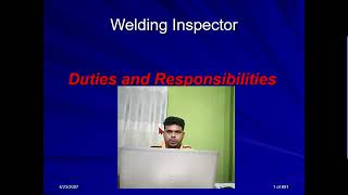 Duties and Responsibilities of Welding Inspectors CSWIP 31  Chapter1 Part1 [upl. by Esoj55]