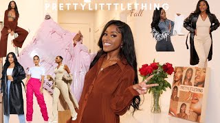 FALL PRETTYLITTLETHING TRY ON HAUL  Jackets Leather Pants Boots [upl. by Ahsekim]