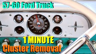 1959 Ford F100 Truck INSTRUMENT CLUSTER RemovalInstall in 1 MINUTE [upl. by Bruell891]