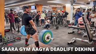 NATIONAL POWERLIFTING CHAMPION HITS HIS DEADLIFT PR IN A COMMERCIAL GYM  SAARA GYM AAGYA DEKHNE 🔥 [upl. by Ayatnwahs]