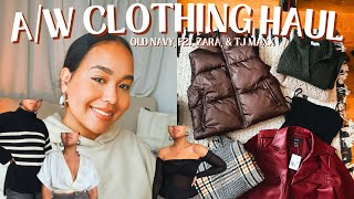 WINTER CLOTHING TRY ON HAUL Old Navy Forever 21 Zara amp TJ Maxx [upl. by Rossy]