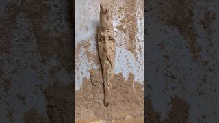 Wood Spirit Carving Wizard Face Old Man Power Carving [upl. by Enna]