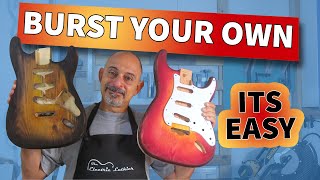 Guitar Burst  The Easy Method Using WaterBased Dyes [upl. by O'Gowan813]