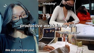 STUDY VLOG  productive week in my life studying for midterms amp pulling allnighters 🧃 [upl. by Kilam]