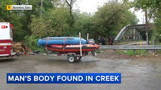 Mans body recovered from White Clay Creek in Stanton Delaware [upl. by Marina26]