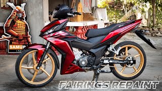 Honda Supra Gtr150 fairings repaint Samurai paint Brilliant Red [upl. by Meean810]