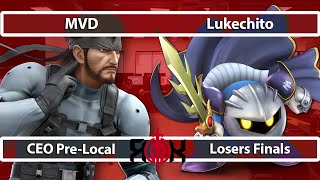 MVD Snake vs Lukechito Meta Knight  CEO PreLocal x ROK Smash Ultimate  Losers Finals [upl. by Elacim]