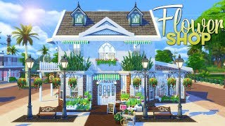 CLUTTERED FLOWER SHOP  The Sims 4 RETAIL LOT SPEED BUILD no cc [upl. by Bremer]