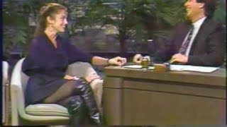 Justine Bateman in Black Leather OTK Boots  The Tonight Show 480p [upl. by Lurette]