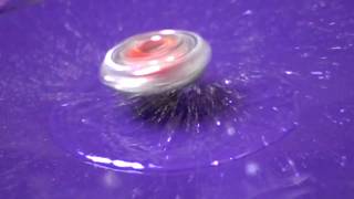 SUPER SLOWMO with BEYBLADES DONT TRY THIS AT HOME  Elemental Fire Ice and Water [upl. by Ailadi]