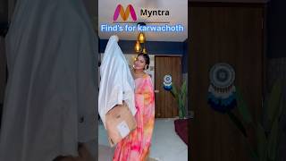 Myntra find beautiful saree for karwachoth myntrasareehaul shortvideo [upl. by Brear226]