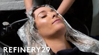 This Mushroom Brown Hair Transformation Is Super Relaxing  Hair Me Out  Refinery29 [upl. by Blackman]