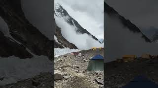 Avalanche strikes my route variant near CesenBasque route on K2 July 2024 k2 mountaineering [upl. by Melodee]