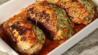 Stuffed Chicken Breasts Recipe  How To Make Stuffed Chicken Breast [upl. by Ahsinor]