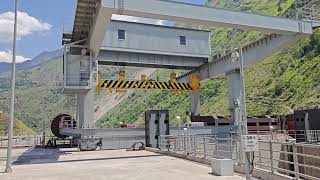 Massive Gantry Crane in Action Moving Across Dam Spillway [upl. by Ielerol]