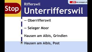 PostAuto Ansagen  223  Affoltern am Albis – Mettmenstetten – Rifferswil – Hausen am Albis Post [upl. by Ayanaj]