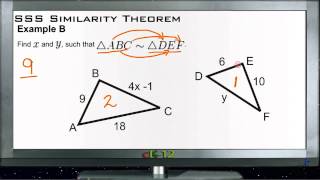 SSS Similarity Theorem Examples Basic Geometry Concepts [upl. by Rehpotsyrk393]