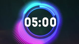 Get Pumped Countdown 5Minute Workout Timer with Music  Cool Audio Visual Effects [upl. by Gurl]