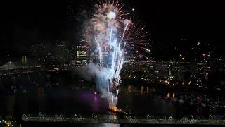 July 4th 2024 Fireworks  Portland Waterfront  Drone View [upl. by Kurman]