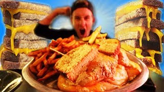 THE MEGA MELT GRILLED CHEESE CHALLENGE 10000 CALORIES [upl. by Greenwald]