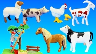 Playmobil Farm Apple Harvest Barn Animals Building Set Build Review [upl. by Dorca]