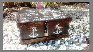 Holztruhe  Holzkiste selber bauen 1 Shabby Look Beschriftung  DIY  Tutorial Deutsch  Antik [upl. by Trebbor957]