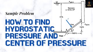 Sample problem on hydrostatic pressure on plane surfaces  Fluid Mechanics Lesson 9 [upl. by Mccullough345]