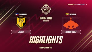 AP Bren vs Burmese Ghouls HIGHLIGHTS M5 World Championship Group Stage  BREN vs BG [upl. by Cynara]