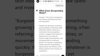 What Does Burgeoning Mean [upl. by Jabin]