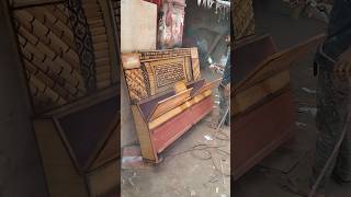 Gitti designing Double bed furniture woodworking shorts youtube [upl. by Alejna]