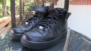 Nike  Air Force 1 MID 07 Black  Quick Review  On Feet [upl. by Wenonah]