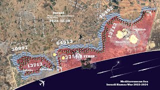 Israel Hamas War Oct 2023 April 2024 Everyday Mapped with Google Earth [upl. by Beverly]