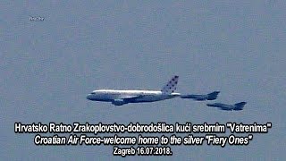 Hrvatsko Ratno Zrakoplovstvodobrodošlica kući srebrnim Vatrenima 16072018 [upl. by Koch]