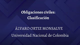 Obligaciones civiles Clasificación [upl. by Immat]